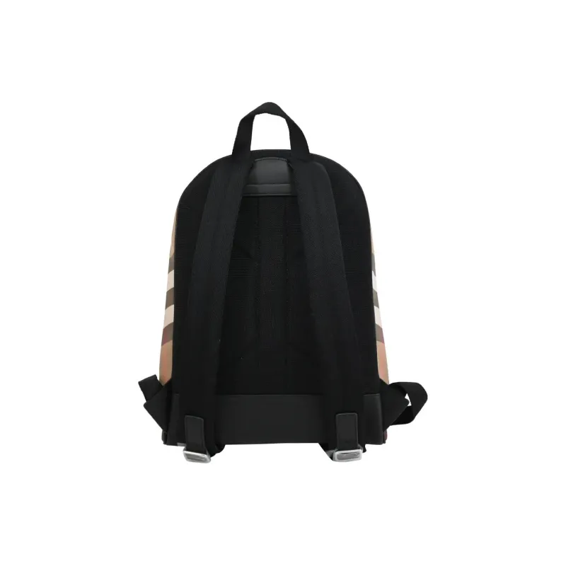 Burberry Canvas With Leather Backpack Men Birch Brown-2