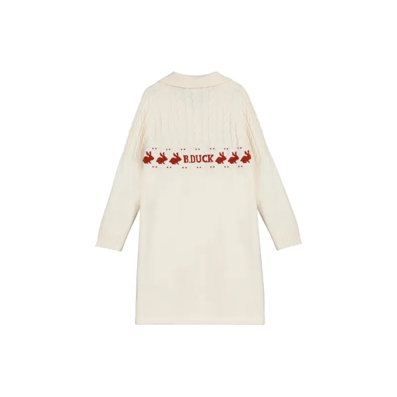 B.Duck Long Sleeved Dresses Women's Ecru-1