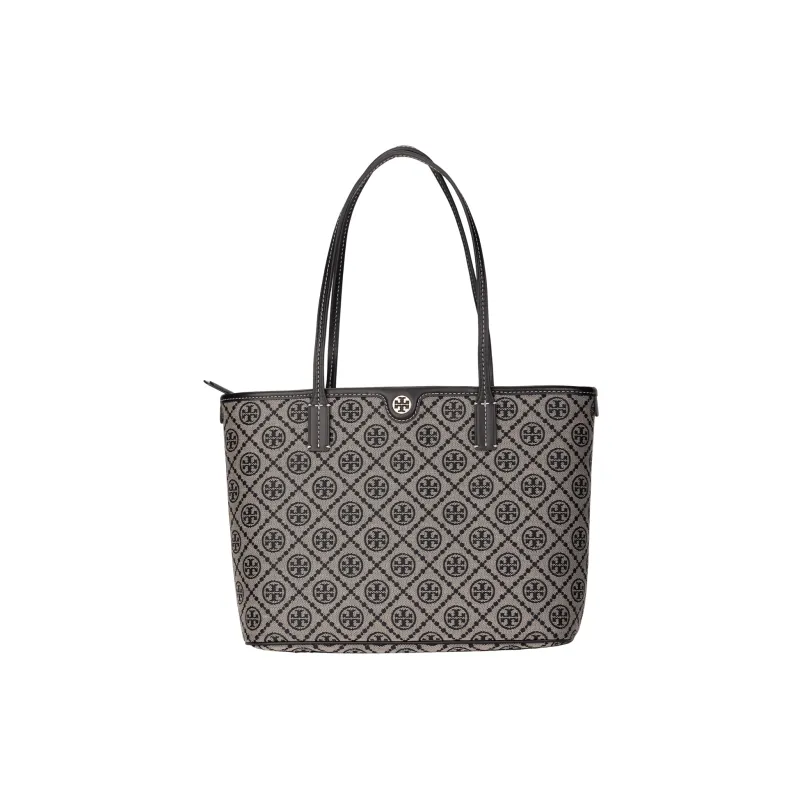 TORY BURCH T Monogram Fabric Tote Bag Shopping Bag Handbag Shoulder Bags Women's Marine Blue-2