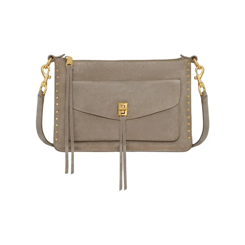 REBECCA MINKOFF Genuine Leather Suede Crossbody Bag Shoulder Bag Women's Clay Brown-0