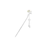 Silver Camellia Tassel Hairpin