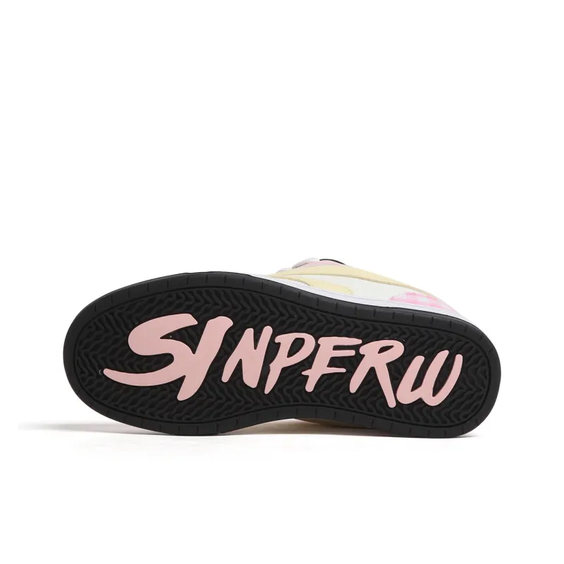 SINPERCO Wear resistant And Lightweight Low Top Skateboard Shoes Women's Black Pink-4