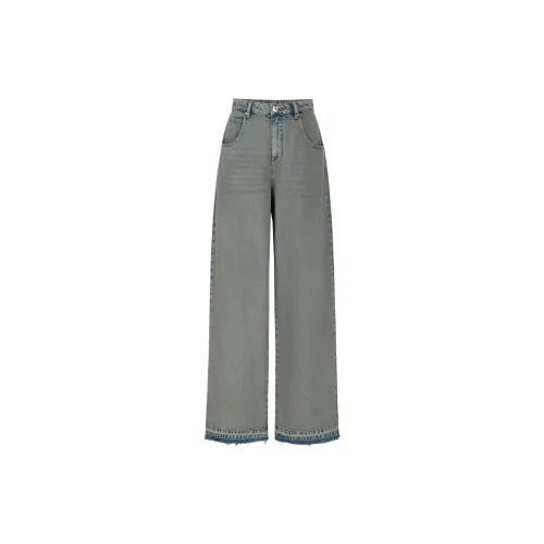 ZHIZHI Jeans Women's Frosty Dusty Gray