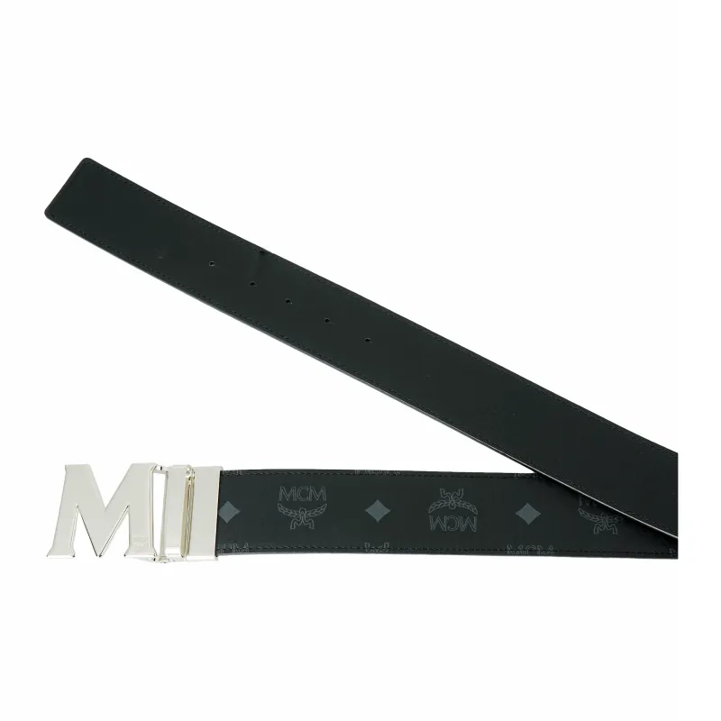 MCM Logo print Branded buckle Belt-3