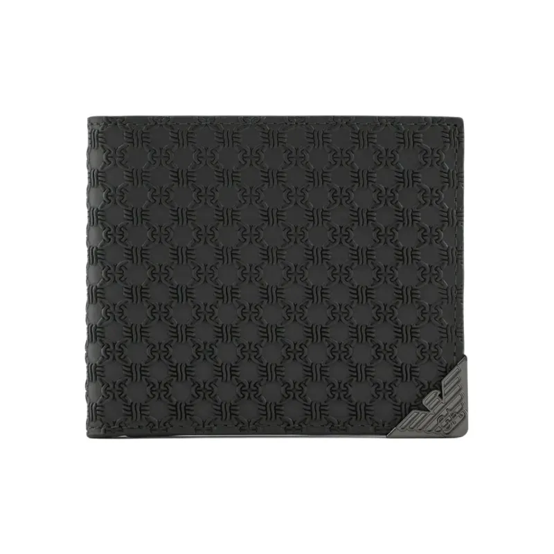 EMPORIO ARMANI Cow Leather Wallet Men Black-0