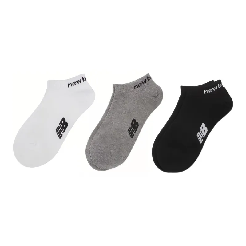 New Balance Ankle Socks Women's 3 Pack Black White Gray-0