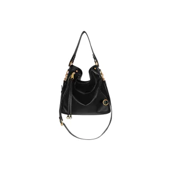 REBECCA MINKOFF Genuine Leather Hobo Bag Handbag Shoulder Bag Women's Black