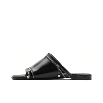 Burberry Decorative-zip Flat Leather Sandals