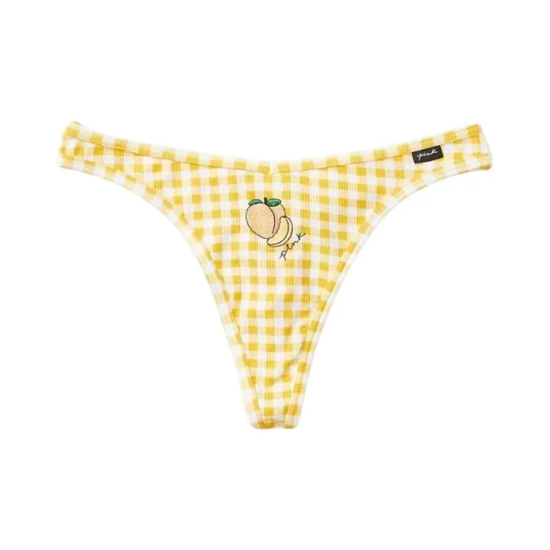 Victoria's Secret Underpants Women's 1 Pack Yellow Plaid-0