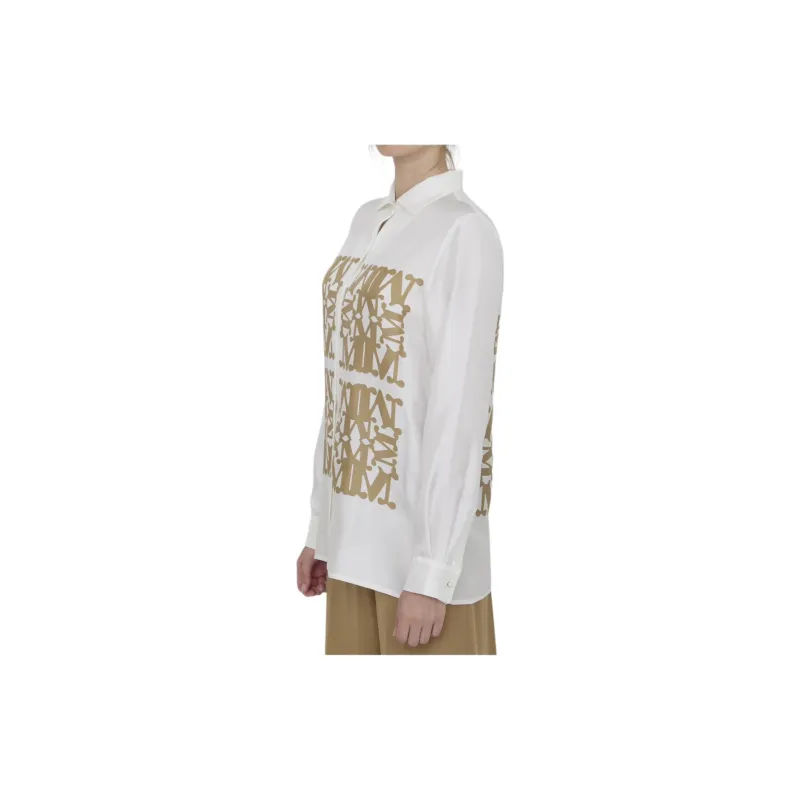 MaxMara Logo Printed Long-Sleeved Shirt-2