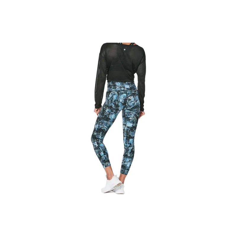 Lululemon Fast And Free Athletic Trousers Women's Blue Black Print-1