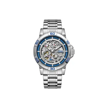 AOUKE Mechanical Movement Stainless Steel Watchband Watch Men's Watches Cut Out Dial