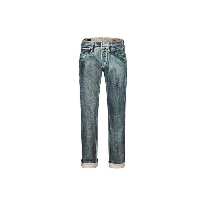 EVISU 2024 Fall And Winter Casual Pants Men Denim Blue-1
