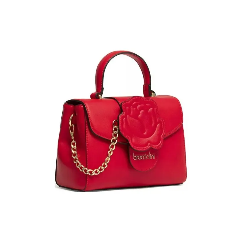 Braccialini PU Shoulder Bag Crossbody Bag Handbags Small Size Women's Red-1