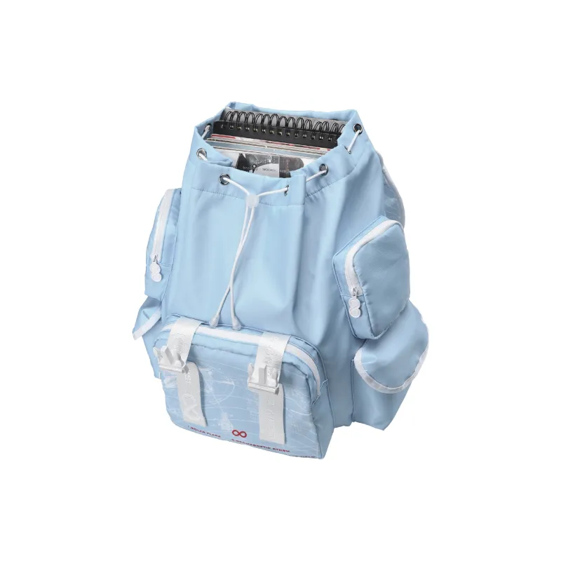 8atheist Polyester Students Backpack Unisex Blue-3