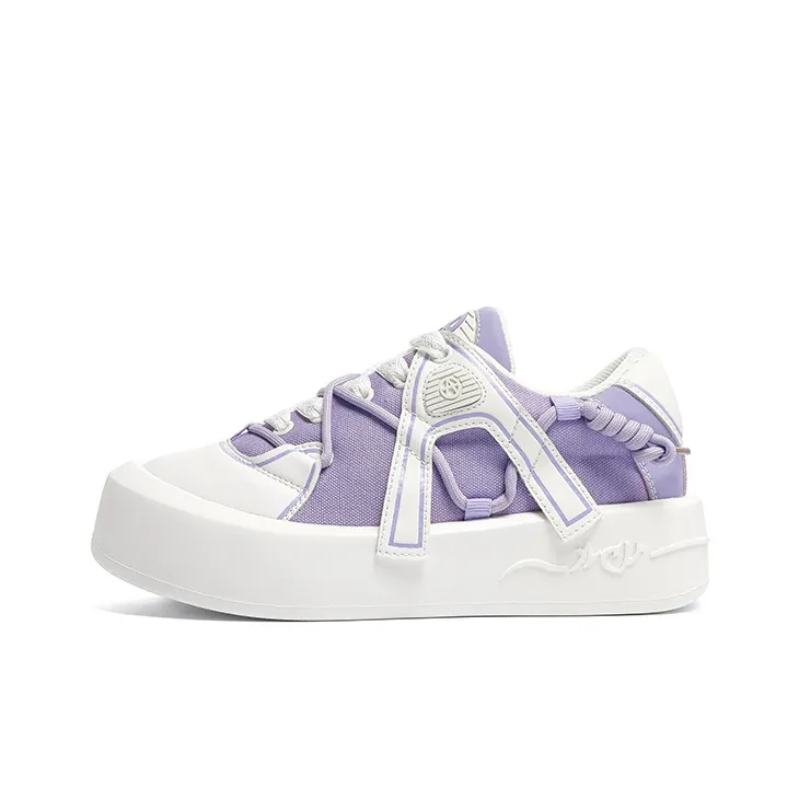 Acupuncture Low Top Skateboard Shoes Women's Taro Purple Box-1