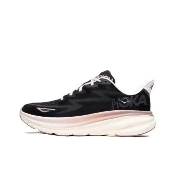HOKA ONE ONE Clifton 9 Slip Resistant Low Top Running Shoes Women's Black