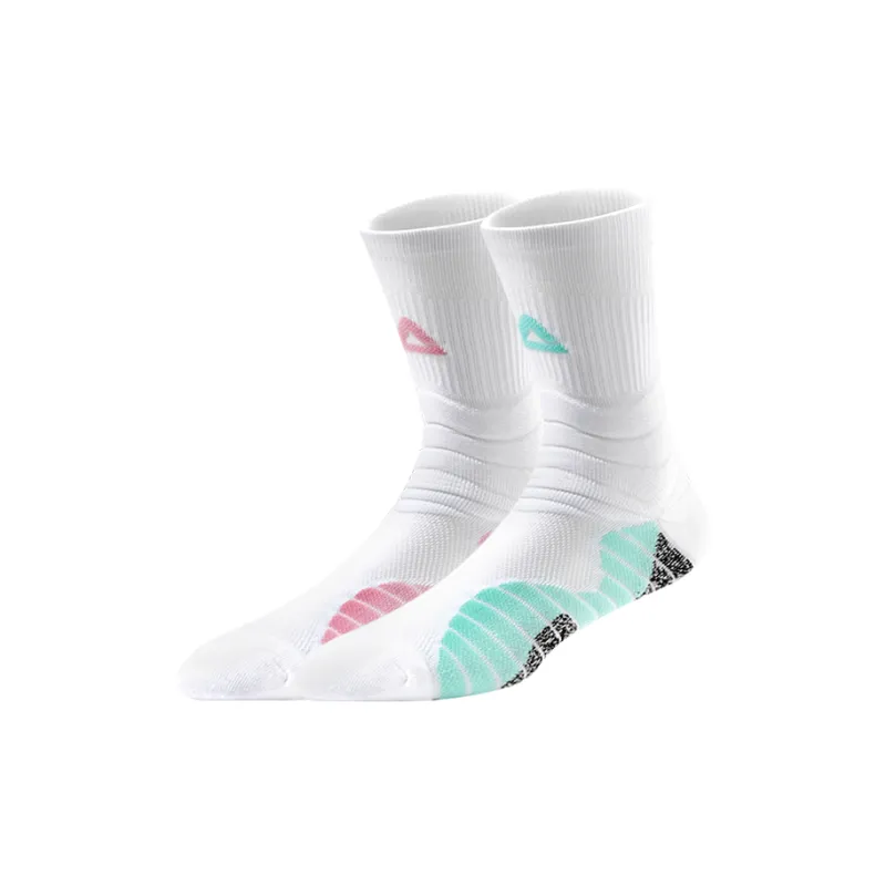 PEAK Basketball Socks Unisex 3 Pack White Blue-16