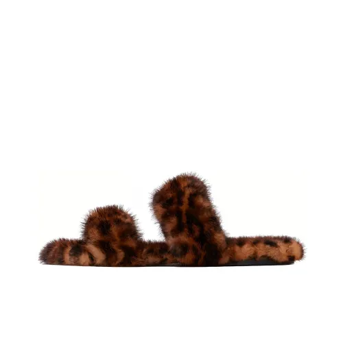 SAINT LAURENT Slide Slippers Women's Leopard