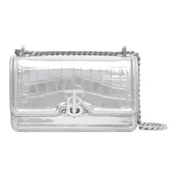 Burberry Calfskin Lock Bag Shoulder Bag Crossbody Bag Mini Women's Silver