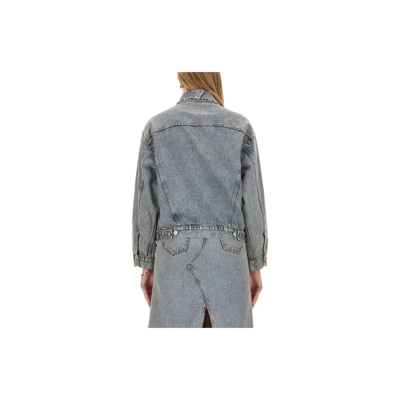 MM6 Maison Margiela Distressed Effect Button Up Denim Jacket-1