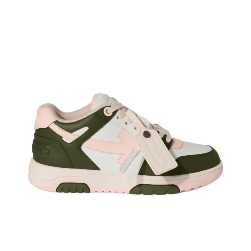 OFF WHITE Out Of Office Ooo Low Tops White Green Pink Women's-1