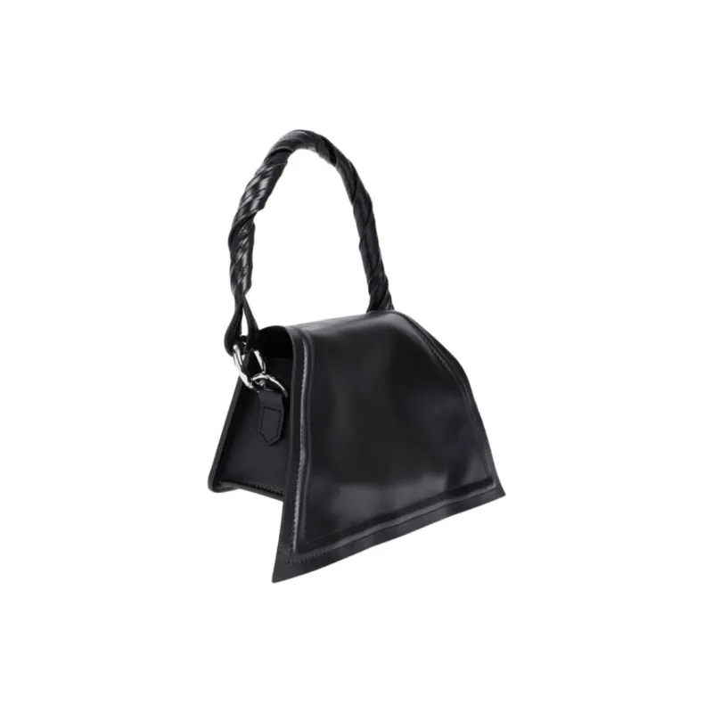 YProject Cow Leather Shoulder Bag Crossbody Bag Handbag Mini Women's Black-1