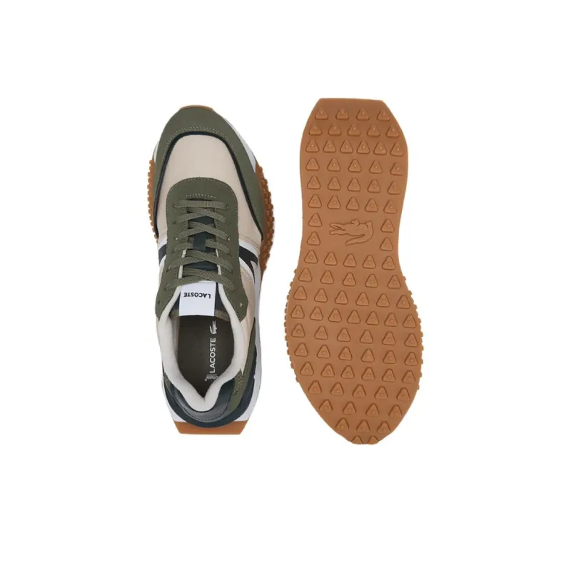 LACOSTE Low Top Casual Shoes Men Beige Green-4