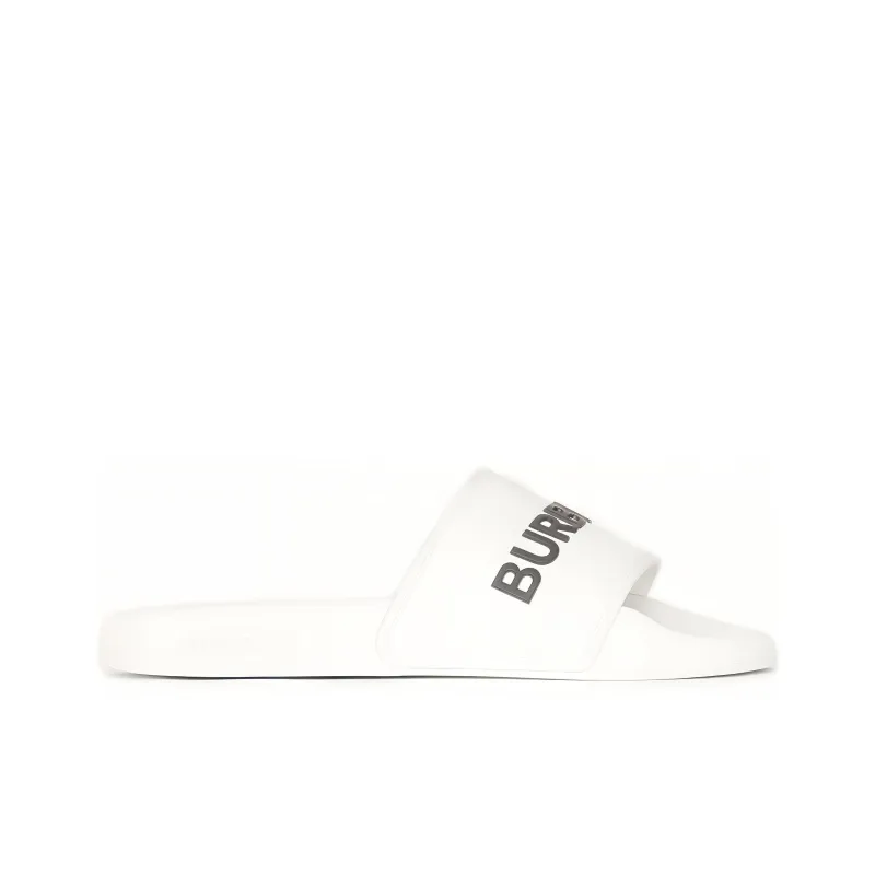 Burberry Slip Resistant Slide Slippers Women's White-1