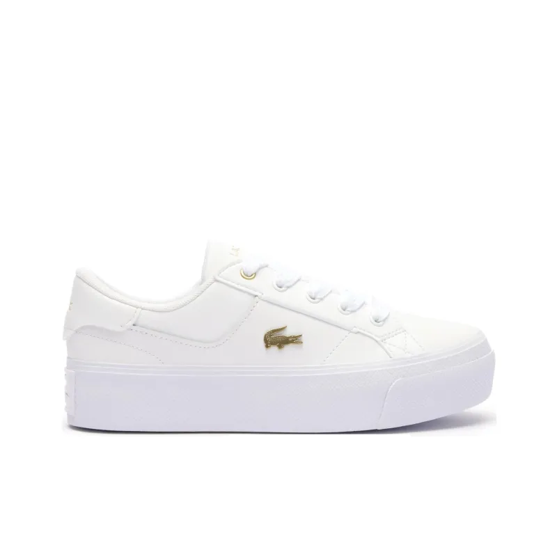 LACOSTE Slip Resistant Low Top Skateboard Shoes Women's White-1