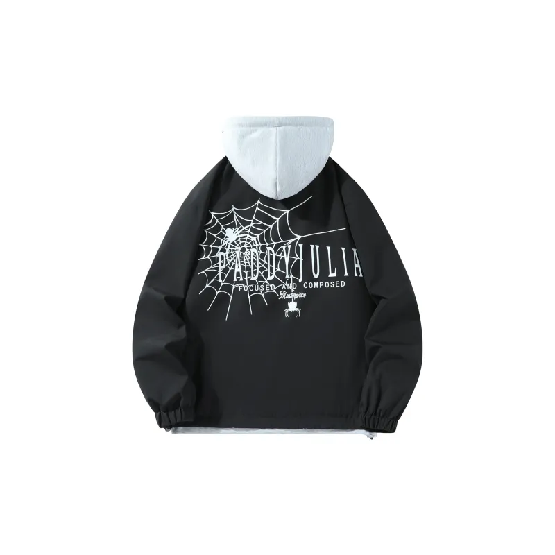 Paddy Julia Jackets Coats Unisex Black+Light Heather Gray-1