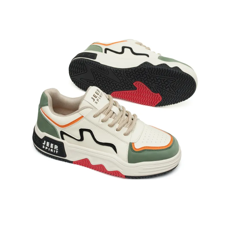 JEEP SPIRIT Anti Slip Wear Resistant Breathable Height Increasing Low Top Casual Skateboard Shoes Unisex Light Sandy-6