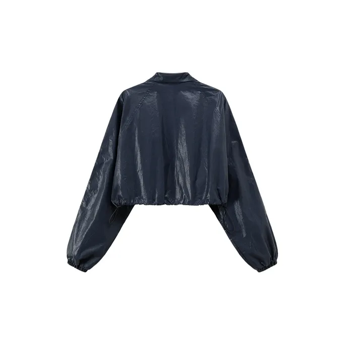 CHUU Cropped Coat Women's Navy Blue-1