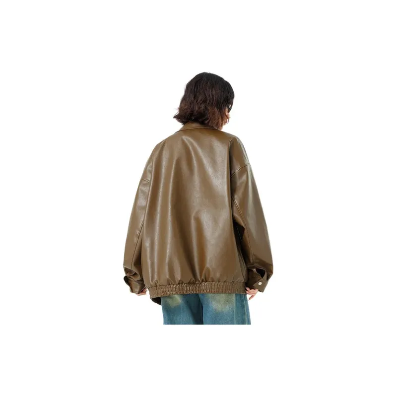 FOR FEAR THAT Leather Jacket Unisex-4