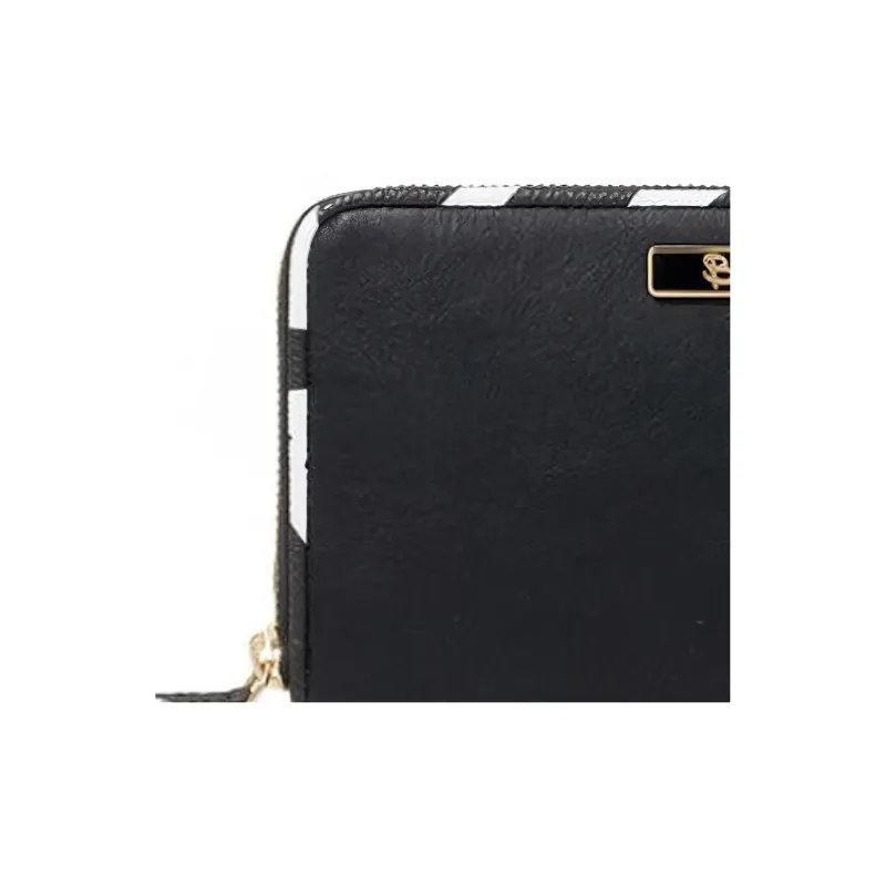 Braccialini PU Wallet Money Clip Clutch Women's Black-3