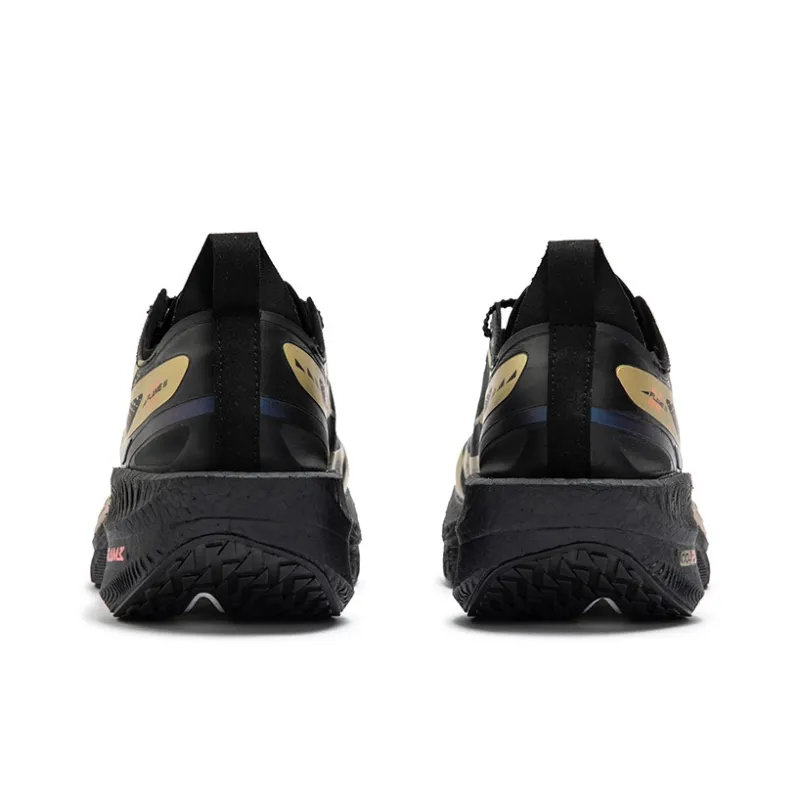 361° Cushioning Anti Slip Wear Resistant Breathability Low Top Running Shoes Unisex Black Gold-3