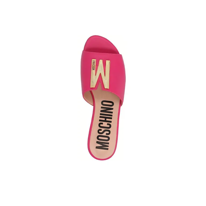 MOSCHINO Crystal-embellished Logo-plaque Sandals-3