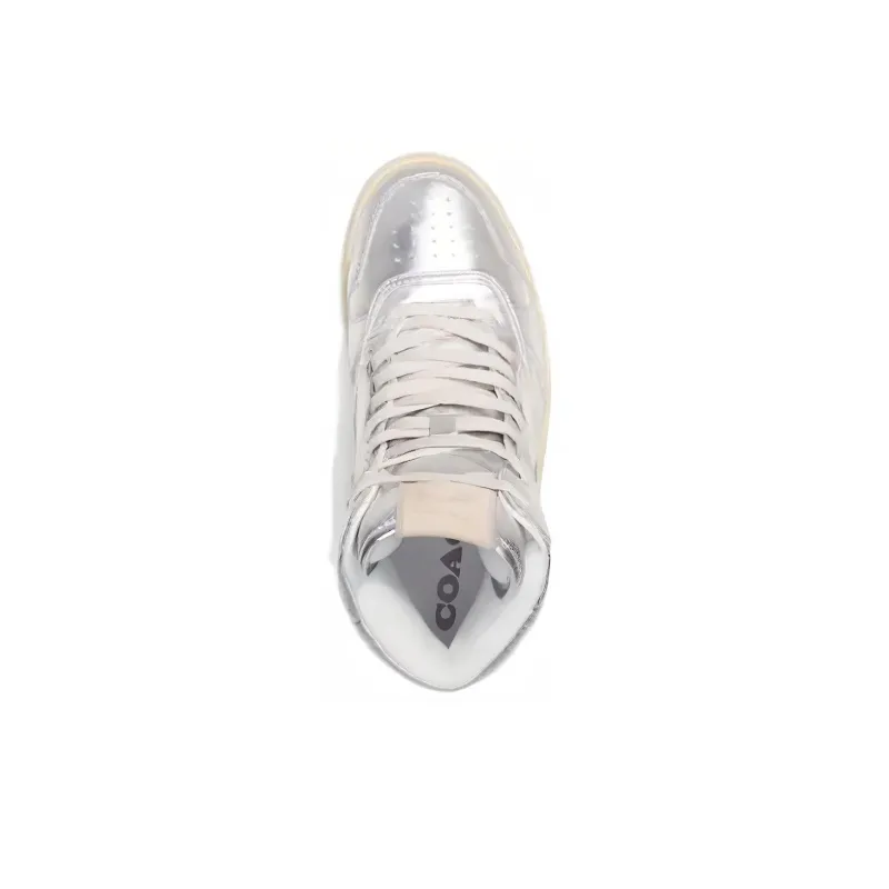 COACH C202 High-Top Skateboard Shoes Men's Silver-3