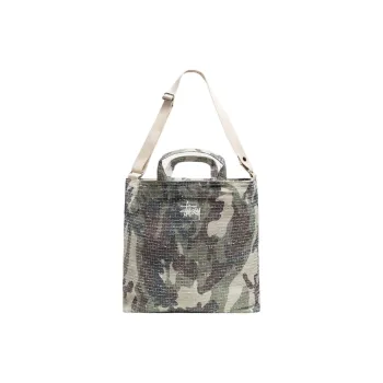 Stussy Cotton Canvas Handbag, Shoulder Bag, Crossbody Bag Regular Unisex Camouflage