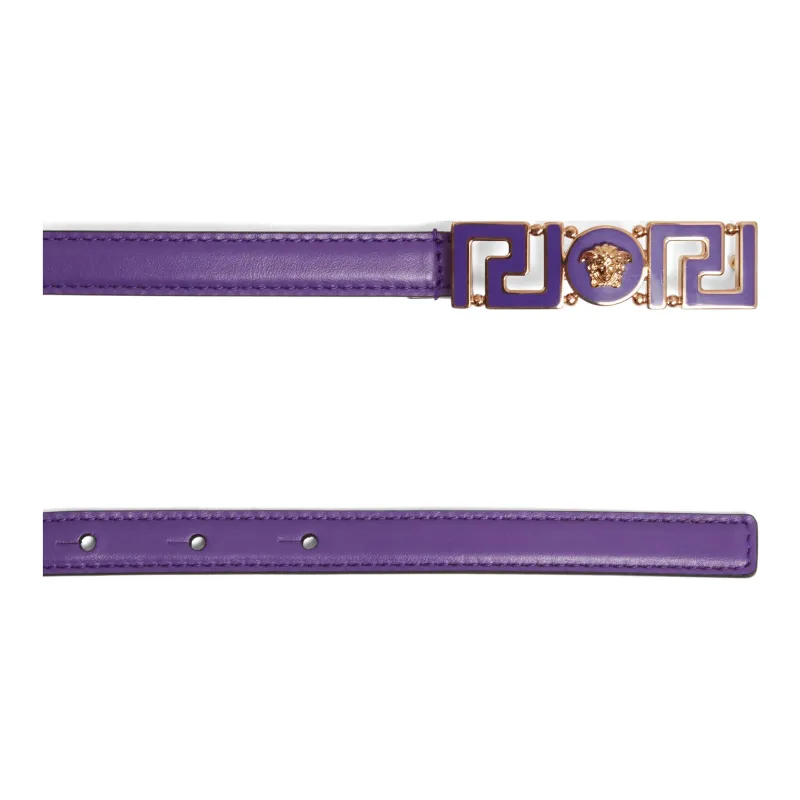 VERSACE Leather Leather Belts Women's Purple --1