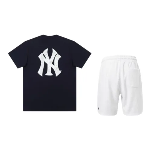 New Era Casual Sportswear Unisex Set Navy Top + Grey Shorts