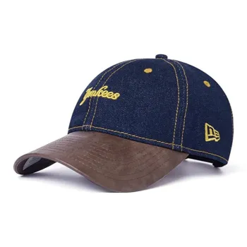 New Era Leather Baseball Caps Unisex Blue/Brown