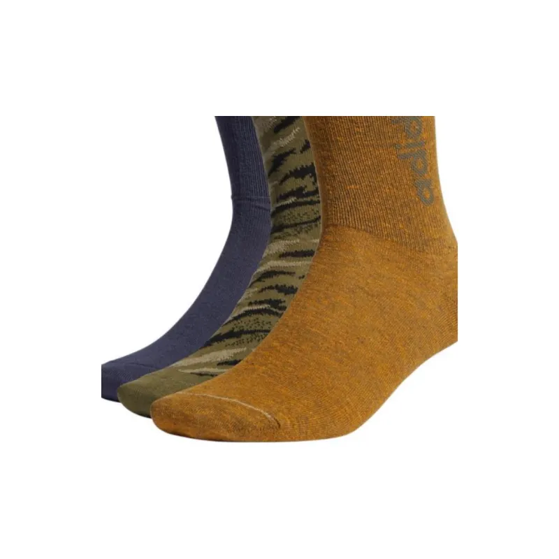 Adidas Neo Mid Calf Socks Unisex 3 Pack Navy Blue/Green/Brown-2