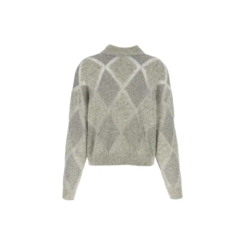 Brunello Cucinelli Checked Knitted Jumper-1