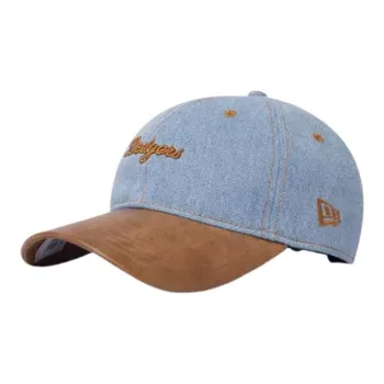 New Era Leather, Denim Baseball Caps Unisex Blue/Beige