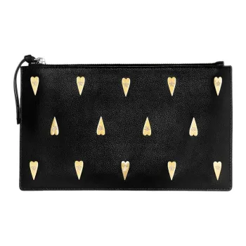 REBECCA MINKOFF Leather Clutch Large Size Women's Black