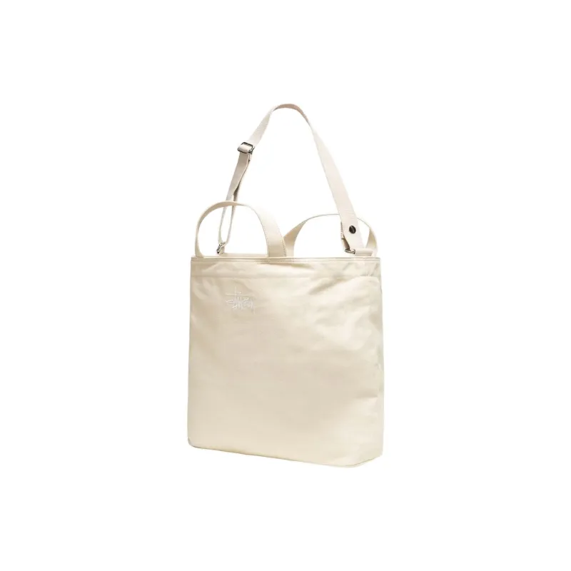 Stussy Cotton Canvas Handbag, Shoulder Bag, Crossbody Bag Unisex Natural-1