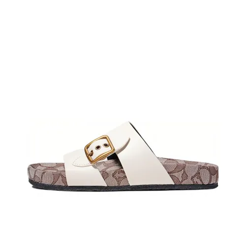 COACH Addison Slide Slippers Women's White