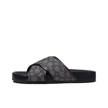 COACH Slide Slippers Men Gray Black