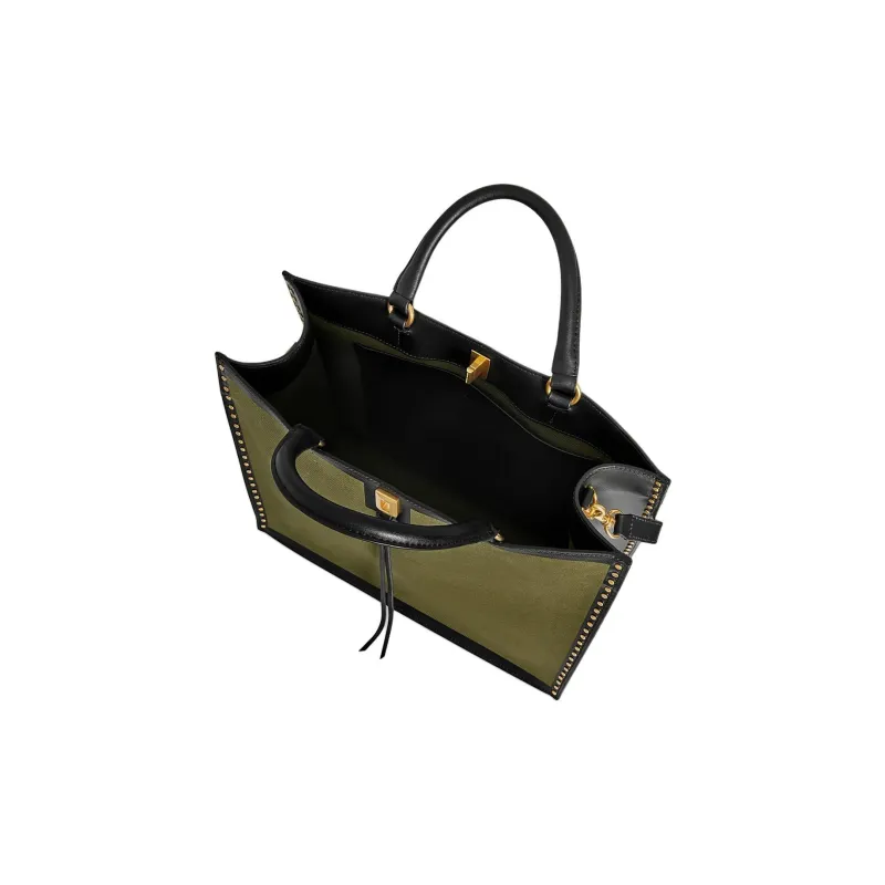 REBECCA MINKOFF Cotton Tote Bag Shopping Bag Handbag Women's Green-2